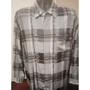 Southpole Shirt Men's XL Gray Black Geometric Long Sleeve Button Down Plaid